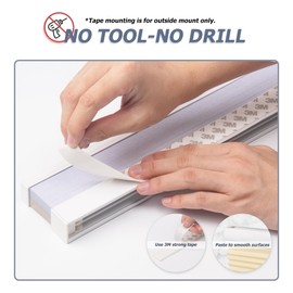 LazBlinds No Tools No Drill Cordless Cellular Shades, Blackout Honeycomb Shades Room Darkening Pleated Blinds for Window Size 23" W x 48" H, White