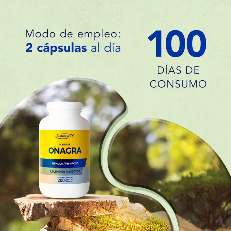 Naturagel Aceite Onagra 350g 200 Cápsulas Suplemento Sabor