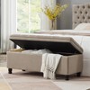 ACQCA Upholstered Ottoman with Storage,Entryway Bench with Tufted Buttons and