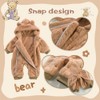 UVIPC Newborn Baby Bear Onesie Baby Fleece Snowsuit Jumpsuit Warm