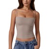 QINSEN Women's Double Lined Basic Tank Top Adjustable Spaghetti Straps