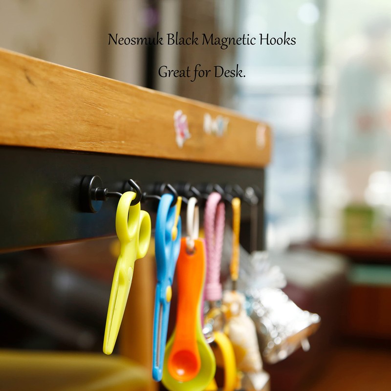 Neosmuk Black Magnetic Hooks, 30 kg High Performance Earth Magnets
