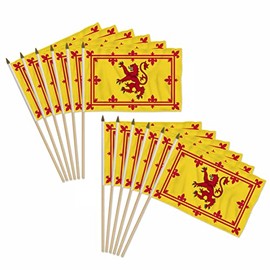 Scotland (Lion) 12x18in Stick Flag - 1 dozen pack