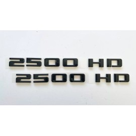 GM AUTO 2PC Gloss Black 2500 HD Emblem Nameplate 2019-2023 Silverado 2500HD