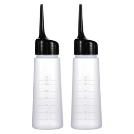 driew Applicator Bottles for Hair, 5oz Hair Squeeze Bottle with Angle Tip Color Applicator Bottle Dye Pack of 2,Black Cap