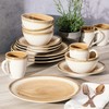 Gibson Elite Moonstruck 16-Piece Dinnerware Set, Orange, Service for 4