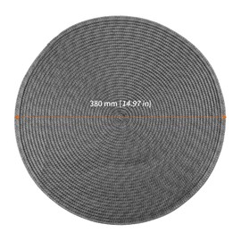 UNGFEI 10 PCS Dark Grey Round Table Placemats, 38cm Woven PP Placemats for Dining