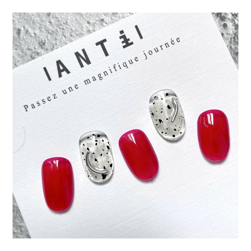 ˡᴬᴺᵀᶤˡ Red Cow Wire Handmade Nail Tip - Short Square
