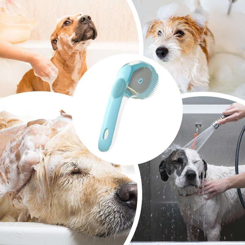 Dog Bath Brush | Kitten Shower Comb with Soap Dispenser,Pet