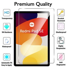 Fitudoos Pezzi Screen Protectors for Redmi Pad SE 11 Inch 2023, 9H Hardness, Crystal Clear Screen Protector, Anti-Fingerprint, Anti-Glare, Scratch-Resistant, Pack of 2