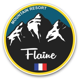 2 x Heart Stickers 10 cm - Flaine Ski Snowboard Resort France Fun Decals for Laptops,Tablets,Luggage,Scrap Booking,Fridges #5337