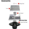 Linear Shower Drain with Grid Cover, Professional Brushed 304 Stainless