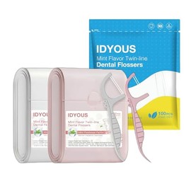 IDYOUS Twin Line Dental Flossers,204 Count Dental Floss Picks
