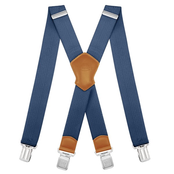 Dresime Men's Braces with 4 Strong Clips 4 cm Wide,