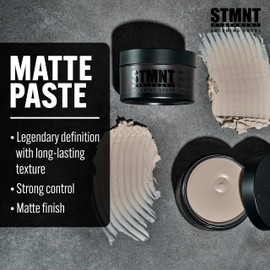 STMNT Grooming Goods Matte Paste 3.38 oz | All Day Strong Hold & High Volume | Hair Clay Paste For Men | Non-Greasy Formula | Texture Paste for Hair | Ideal for Dry & Damp Hair | Mens Hair Styling