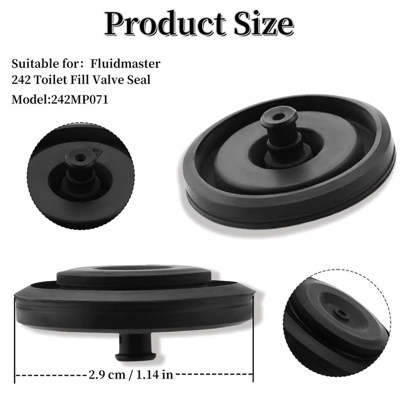 2Pcs Toilet Fill Valve Seal Replacement Part,Washer Cistern Float Valve