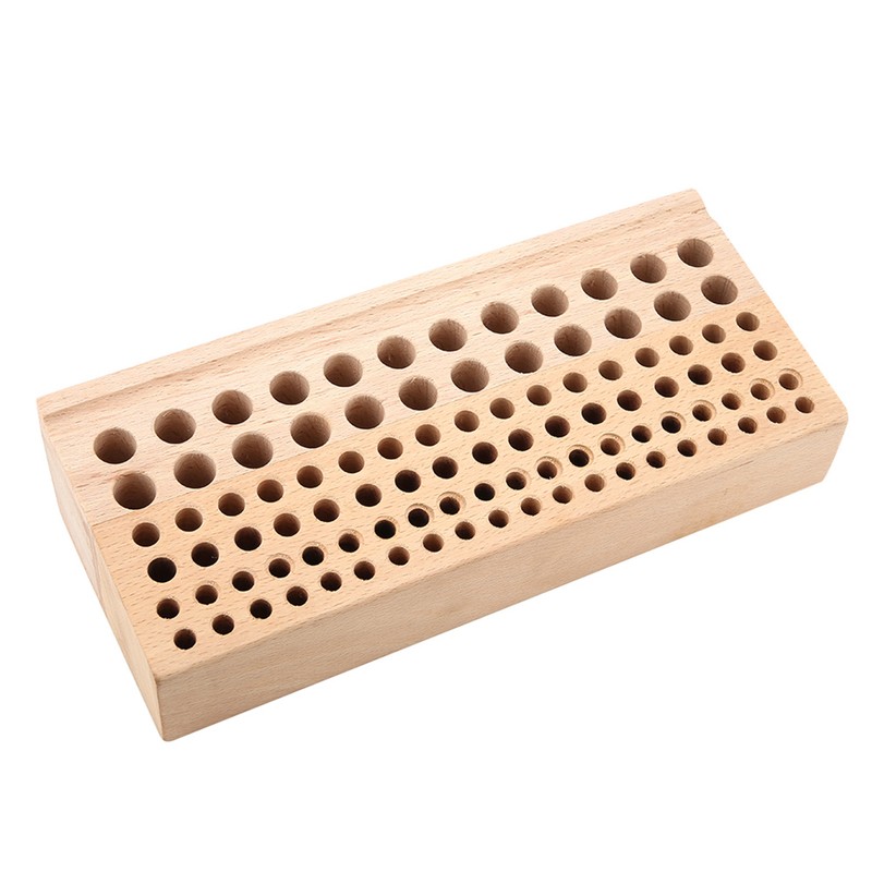 98 Holes Leather Craft Tool Wood Rack Wooden Punch Tool