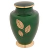 Flowers of Peace Cremation Urn for Ashes, Brass, Blue Urn,