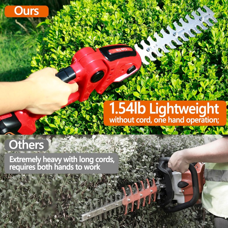 Hedge Trimmer Cordless 2 in 1 Handheld Grass Shears Mini