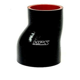 HPS HTSOR-250-300-BLK Silicone High Temperature 4-ply Reinforced Offset Reducer Coupler Hose, 60 PSI Maximum Pressure, 3" Length, 2.5" > 3" ID, Black