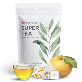 NESTLADY Sugar Cane Dry And Thach Root Snow Pear Tea, Pear tea, Sweet red dates, Healthy dried carrot, White foxglove root, Freeze-dried Chinese water chestnut, licorice, Combination of floral tea, 竹蔗茅根雪梨茶, Nourishing Tea Bag 15 bags (120g, 8g/bag)…