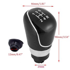 Juttzzei Ford Car Gear Knob 5 Speed, Gear Stick Knob Fit for Ford Focus Fiesta Mk2 Mk3 Mk4 Mk7 C-Max S-Max FL B-Max Mendeo Kuga Galaxy Car Gear Shift Knob, ABS Plastic Ford Fiesta Gear Knob - Black