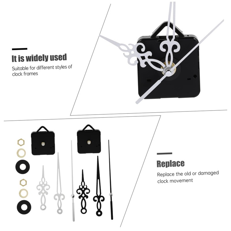 Gadpiparty 2sets Silent Quartz Clock Movement Mechanism Durable DIY Watch
