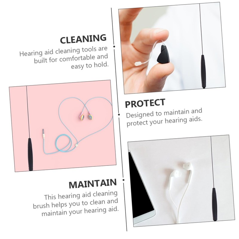 FRCOLOR Hearing Aid Cleaning Brush Set with Magnet Essential Hearing