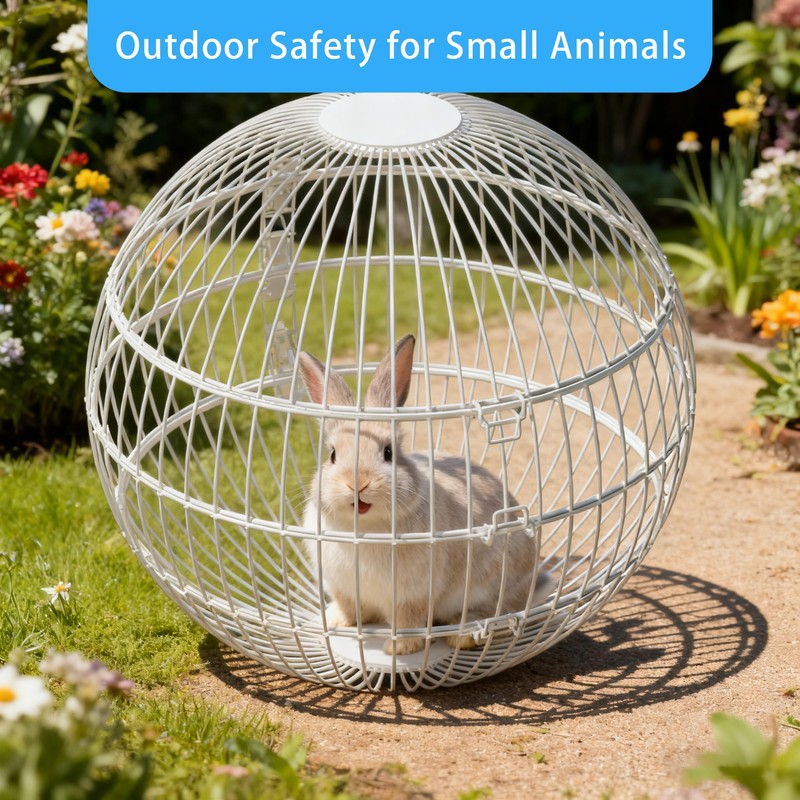TINAFEITEM Rolling Small Animal Cage 11.8 inches, Metal Mesh Ball Cage