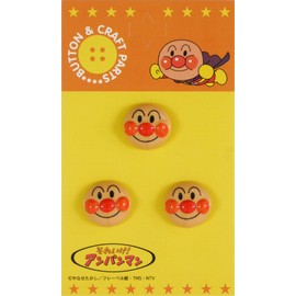 Inagaki AN001 Anpanman Character Buttons, 3 Pieces