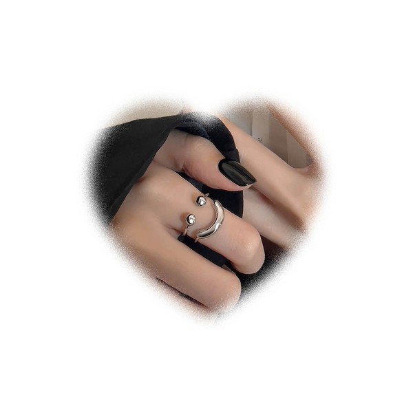 Crymystal Bohemian Style Smile Ring Silver Smile Knuckle Ring Layered