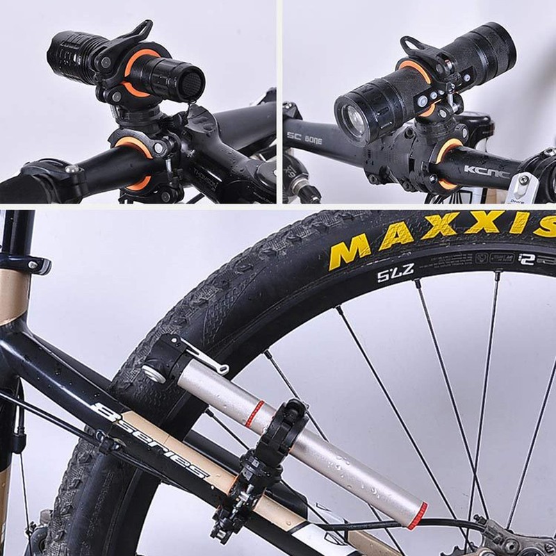 Rowiz Flashlight Holder, 360 Degree Rotation Bicycle Bike LED Light