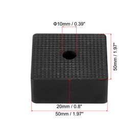 PATIKIL Rubber Anti-Vibration Pads, 8 Pcs Square Vibration Isolation Mats with Hole 1.97" x 1.97" x 0.8" for HVAC Air Conditioner Air Compressor Dryer, Black