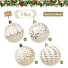 SVNVIOZ White Gold Christmas Baubles Decorations, 16Pcs 8cm Christmas Tree