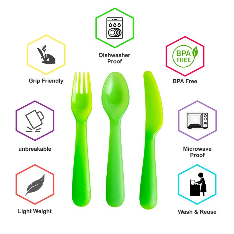 CCuddly Hippo Flatware (Purple, Pink, Orange, Yellow, Green, Blue, 54