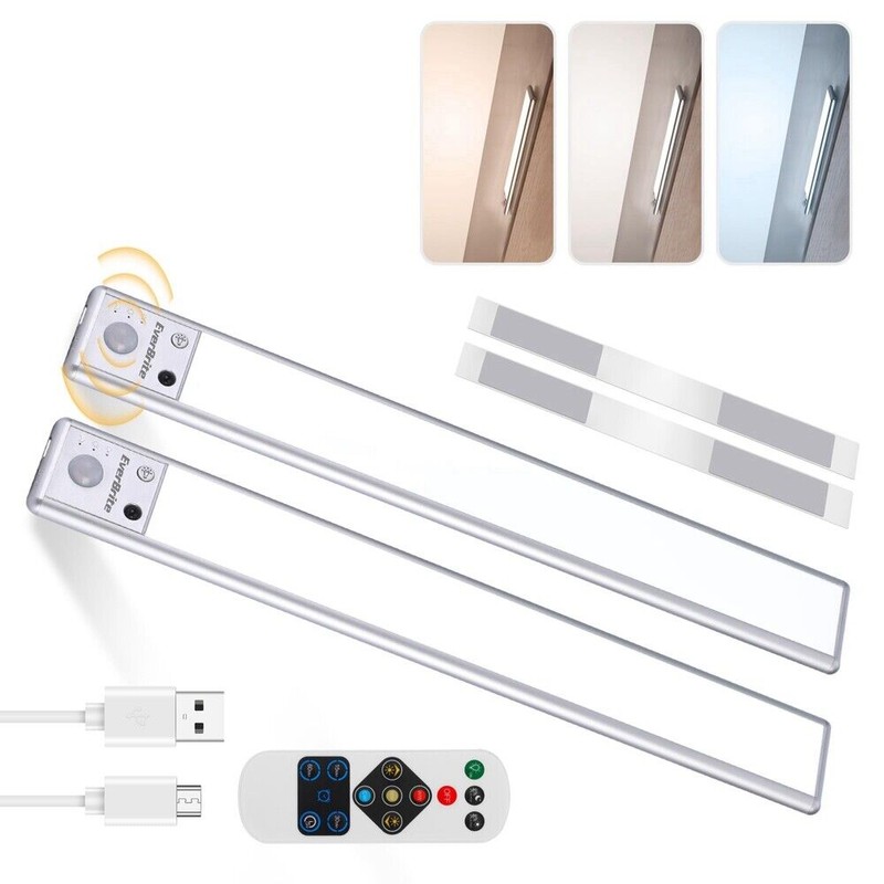 Everbrite 2 Pack 78LED Under Cabinet Lighting, Motion Sensor Light