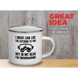 Bubble Hugs Snowboard Camper Mug 12oz - i just want - Ski Snowboard Goggles Snowboarder Skiing Snowboarding Gift Skiers Hiking Mountain Snowboareing