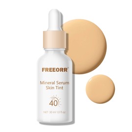 Freeorr Mineral Serum Skin Tint SPF 40, Infused with Niacinamide Hydrating Lightweight Tinted Serum Foundation for Smoothing Skin, Dewy Finish Buildable and Light Coverage-Natural Beige, 1 Fl Oz