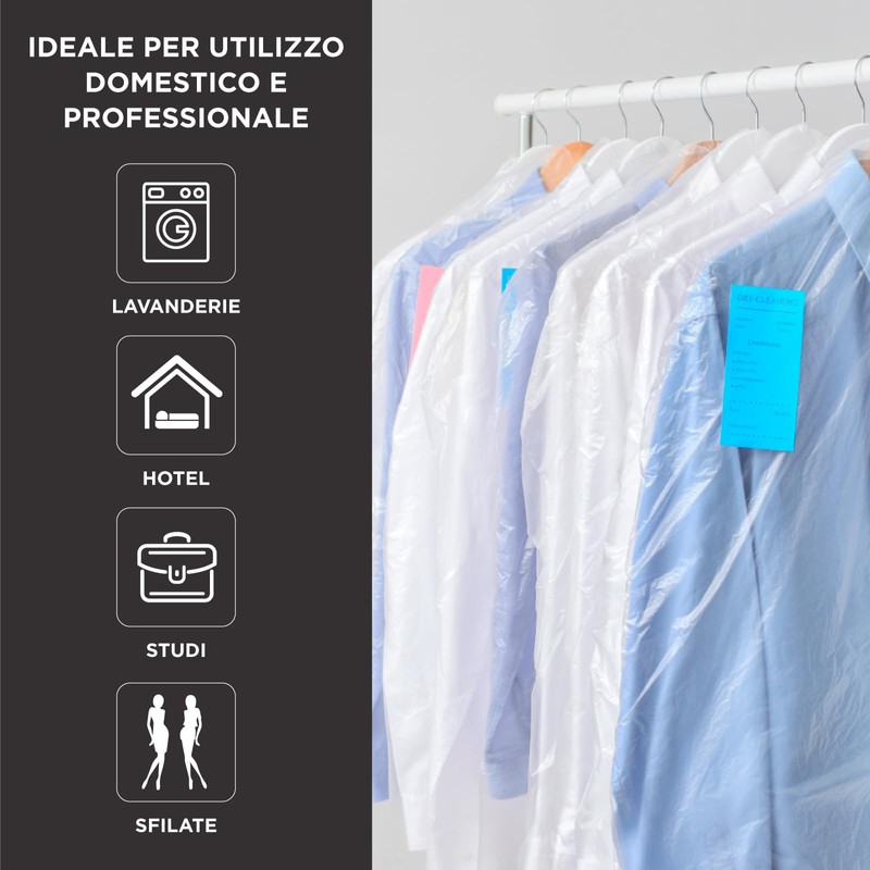 Sacchetto Porta Abiti Busta Copriabito da Guardaroba Plastica Impermeabile