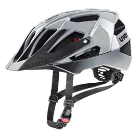 uvex Quatro - Safe MTB Helmet for Men and Women - Individual Size Adjustment - Washable Interior - Rhino Black - 56-61 cm