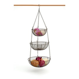 RSVP International Hanging Storage Collection 3-Tier Baskets, Bronze Woven Wire