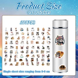 Cosmeria Katzen Sticker Set Für Erwachsene Und Jugendliche, wasserdichte Aesthetic Stickers Für Laptop, Handy Und Mehr, Umweltfreundliche Cute Stickers