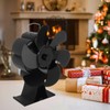Black 6 Blade Heat Powered Stove Fan Thermodynamically Driven Fireplace