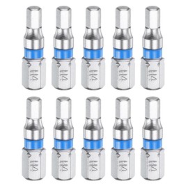 sourcing map 10pcs Hex Screwdriver Bit H4 1/4" Hex Shank 25mm/1" Length Magnetic Hexagonal Head Bits S2 Steel Electric Screw Driver Bit