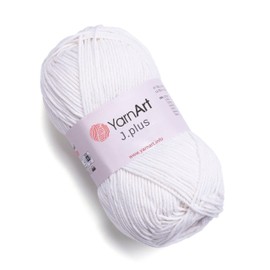 YarnArt J. Plus Soft Cotton Blend Yarn – 100g (3.5oz) 160m (174yds), 55% Cotton 45% Acrylic – Worsted Weight #4 – Ideal for Amigurumi, Baby Projects, Knitting & Crochet – Durable & Smooth (1)