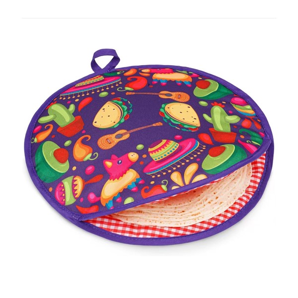 Turniton 12 Inch Tortilla Warmer, Insulated Cloth Pouch for Tortillas,