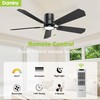 DAMINY 52 inch 5 Blades Black Ceiling Fans with Lights,Flush