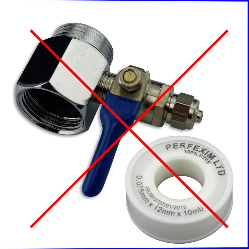 T-Adapter 3/8 Female x 3/8 Male Thread x 3/8 Male