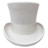 White Wool Felt Top Hat Wedding Uncle Sam 7" Tall