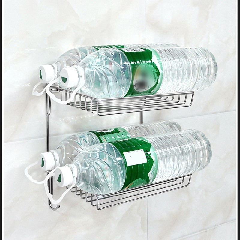 Stainless Steel Folding Storage Rack with Hook and Non Punching